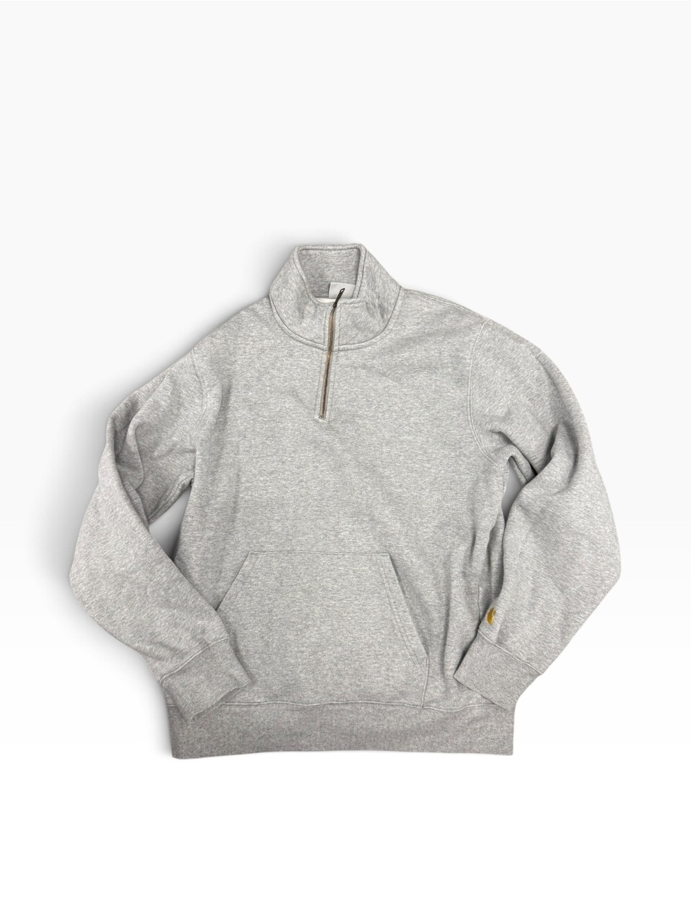 Carhartt Mens Loose Fit Quarter Zip Sweatshirt Heather Gray Large Pullover Sz M